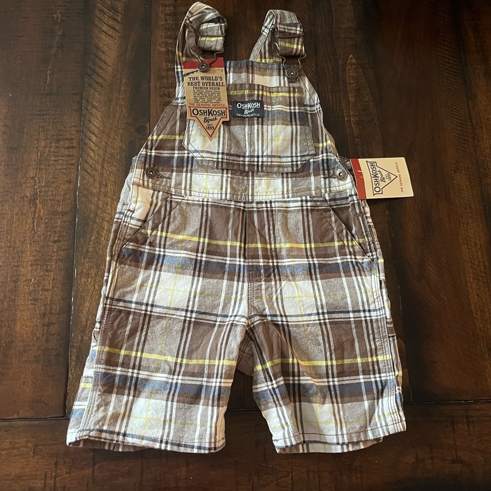 Oshkosh B’Gosh 24 months plaid bibs, NWT